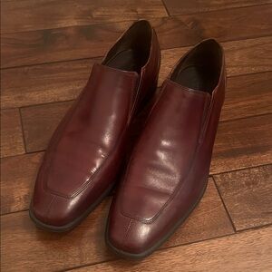 Cole Haan Dark Red Leather Slip-On Loafers